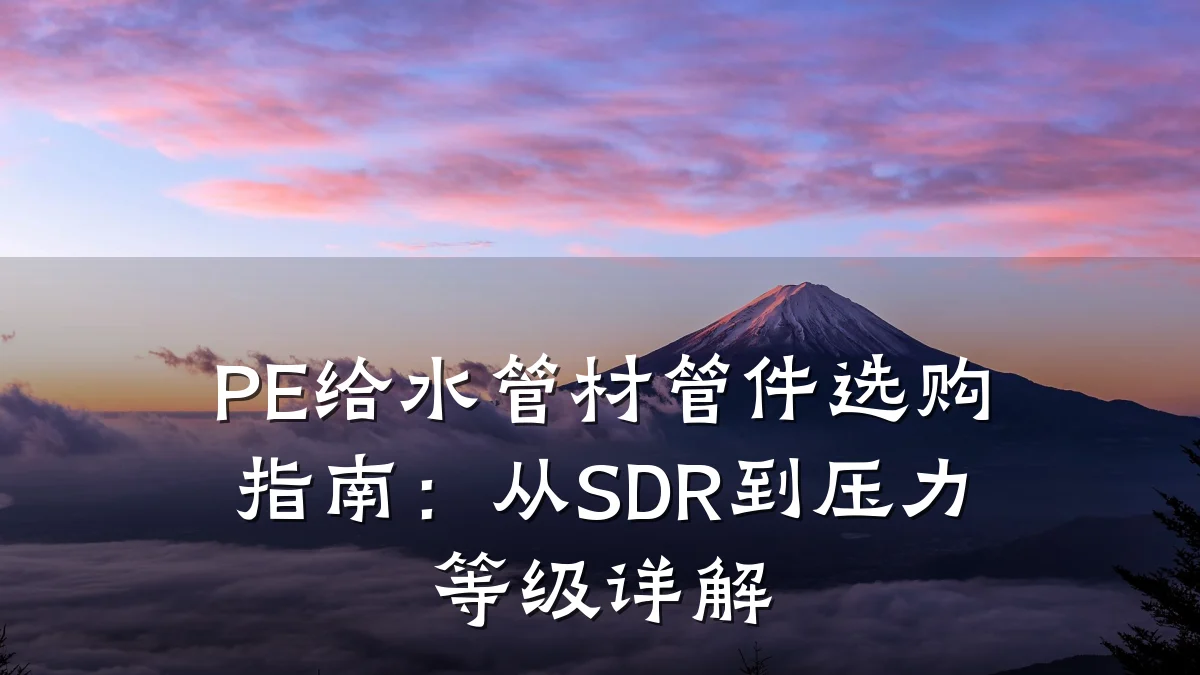 PE给水管材管件选购指南：从SDR到压力等级详解