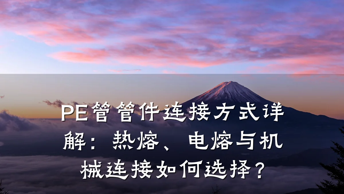 PE管管件连接方式详解:热熔、电熔与机械连接如何选择?
