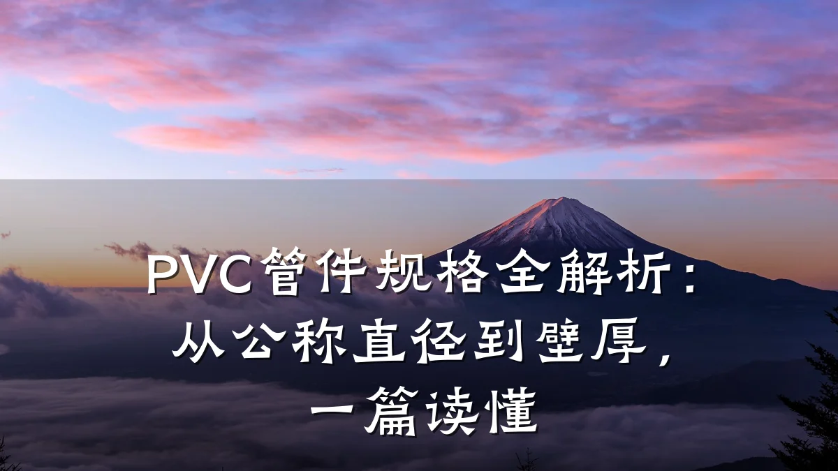 PVC管件规格全解析：从公称直径到壁厚，一篇读懂